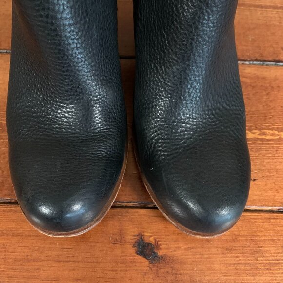 Kork-Ease Natalya Black Leather Comfort Chunky Wedge Ankle Bootie Women's 7 1/2 - Picture 4 of 16